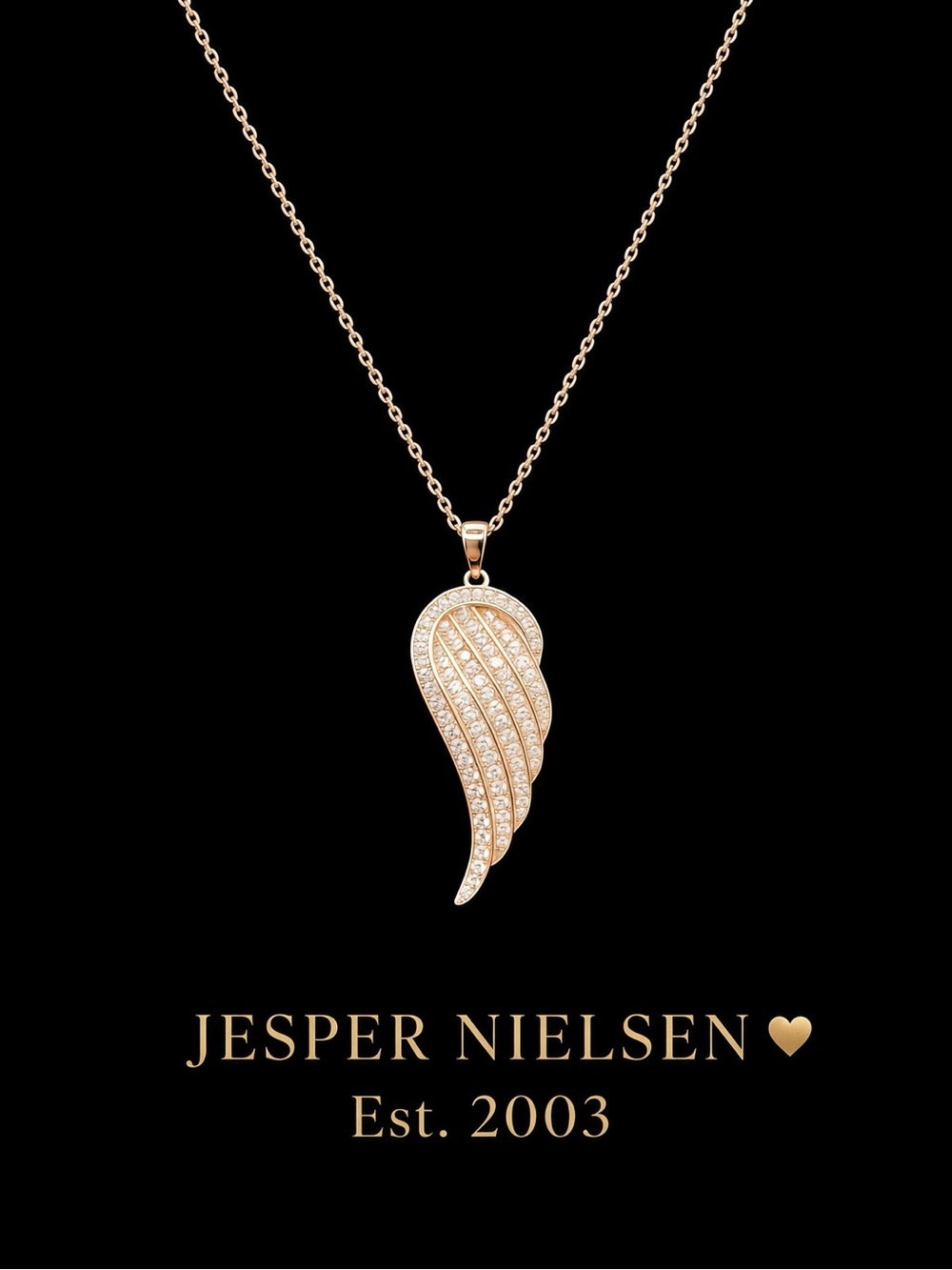 NEW 925 Sterling Silver Rose Gold Plated Angel Wing Necklace